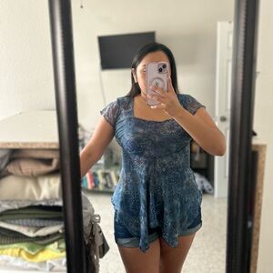 🌸✨ Y2K Blue Top | Size Small